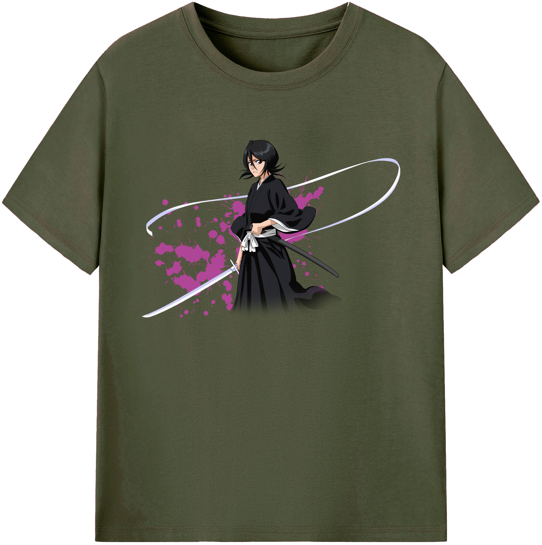 （画像用） ブリーチ 朽木ルキア BLEACH Kuchiki Rukia 綿100％ メンズ半袖Tシャツ｜肌触りやわらか＆通気性